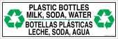 4 x 12" Plastic Bottles Milk Soda Water Bilingual Sticker Decal