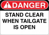 Danger Decal Stand Clear When Tailgate Is Open Sticker