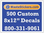 500 Custom Vinyl Decals 8 x 12 Inches
