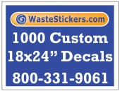 Package of 1000 Custom 18 X 24 Inch Vinyl Decals.