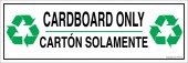4 x 12" Cardboard Only Bilingual Sticker Decal