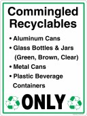 13 x 18" Commingled Recyclables Only Decal