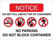 9 x 12" Do Not Fill Above Top of Container Decal