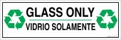 4 x 12" Glass Only Bilingual Sticker Decal