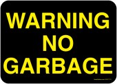 5 x 7" Warning No Garbage Decal
