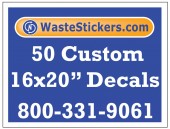 Package of 50 Custom 16 X 20 Inch Vinyl Decals.