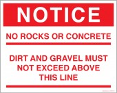 Notice No Rocks Or Concrete Loading Level Decal.