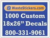 Package of 1000 Custom 18 X 26 Inch Vinyl Decals.
