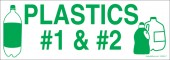 3 x 8.5" Plastics #1 & #2 Recycle Sticker
