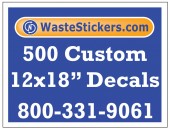 500 Custom Vinyl Decals 12 x 18 Inches