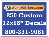 250 Custom Vinyl Decals 12 x 18 Inches