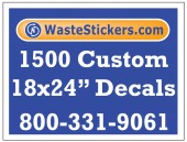 Package of 1500 Custom 18 X 24 Inch Vinyl Decals.