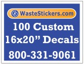 Package of 100 Custom 16 X 20 Inch Vinyl Decals.