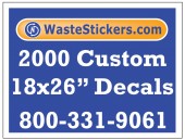 Package of 2000 Custom 18 X 26 Inch Vinyl Decals.
