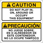 5 x 5" Caution Do Not Play In, On, Around Or Occupy This Equipment Sticker Decal
