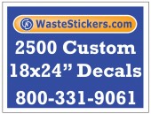 Package of 2500 Custom 18 X 24 Inch Vinyl Decals.