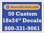 Package of 50 Custom 18 X 24 Inch Vinyl Decals.