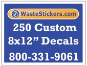 250 Custom Vinyl Decals 8 x 12 Inches
