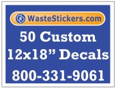 50 Custom Vinyl Decals 12 x 18 Inches