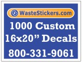 Package of 1000 Custom 16 X 20 Inch Vinyl Decals.