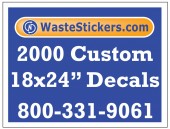 Package of 2000 Custom 18 X 24 Inch Vinyl Decals.