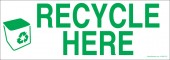 3 x 8.5" Recycle Here Sticker
